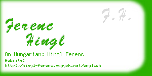 ferenc hingl business card